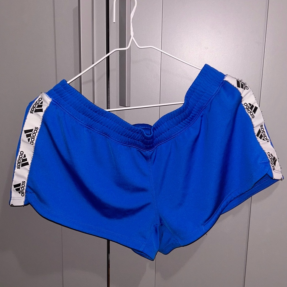 adidas Women’s Royal Blue Athletic Shorts with Logo Tape